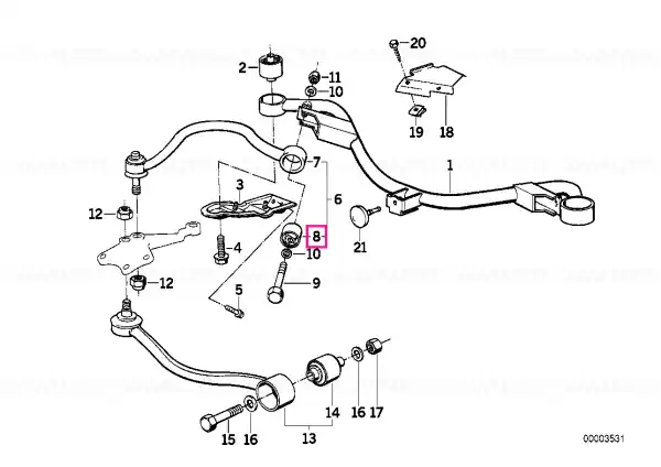 Comandă acum Bucsa brat superior - BMW