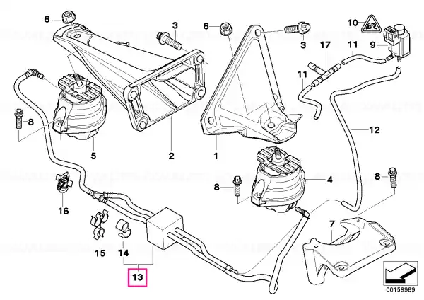 Vezi acum Furtun presiune, suspensie motor - BMW Seria 5 E60 E61, Seria 6 E63 E64