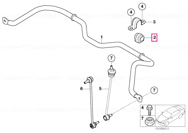 Bucsa bara stabiliz. D=22,5MM - BMW - Mini Ofertă exclusivă