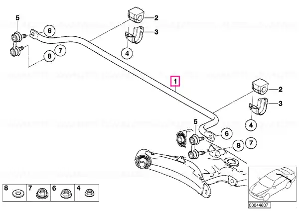 Chilipir Stabilizator spate D=22MM - BMW