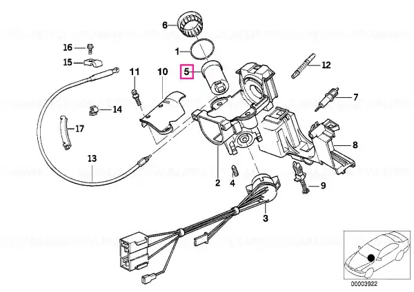 Lock cylinder with key - BMW Preț redus