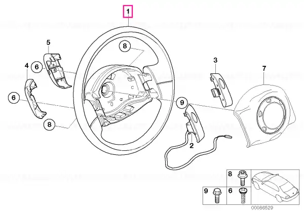 Calitate înaltă Steering wheel, leather - BMW - Mini