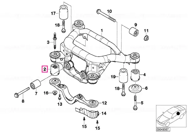 Rulment elastic dreapta față - BMW Retur gratuit