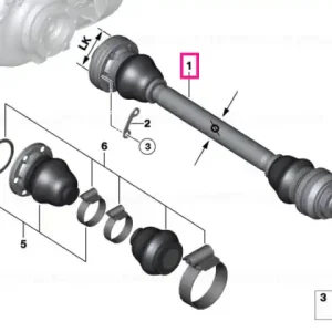 Arbore antrenare schimb dreapta LK=94MM/D=38MM - BMW Popular