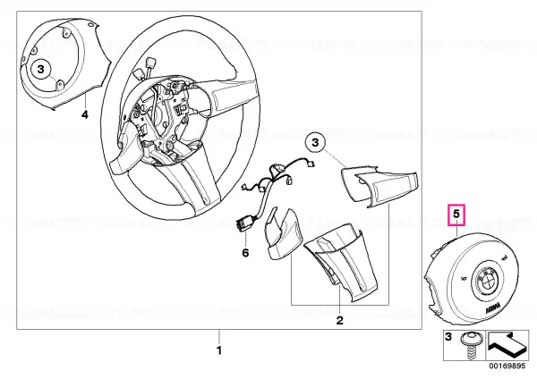 Modul airbag șofer SCHWARZ - BMW Nu rata