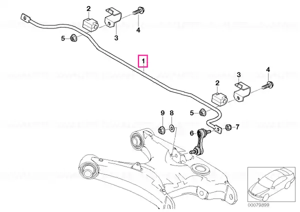 Transport gratuit Stabilizator spate D=16,5MM - BMW