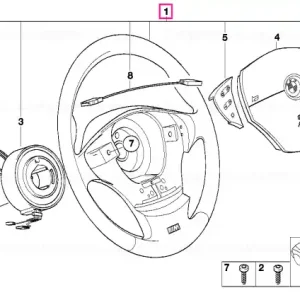 Volan M Sport airbag piele D=385MM - BMW Cel mai bun preț