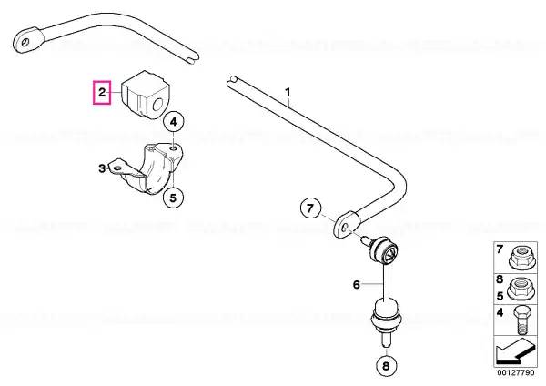 Ofertă Suport cauciuc stabilizator D=14MM - BMW