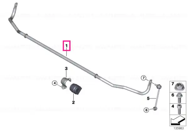 Preferatul clienților Stabilizator spate D=12MM - BMW