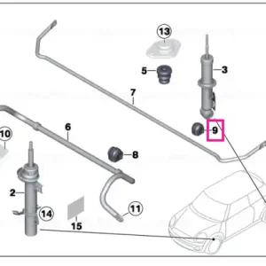 Cumpără acum Suport cauciuc stabilizator D=18MM - BMW - Mini