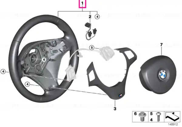 Volan M Sports cu airbag, piele - BMW Doar azi