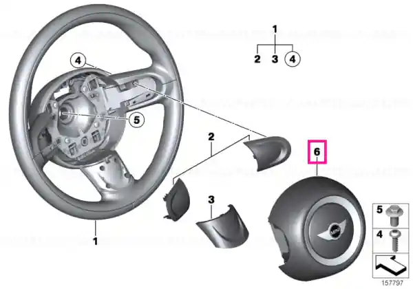 Plată sigură Modul airbag șofer, volan sport - BMW - Mini