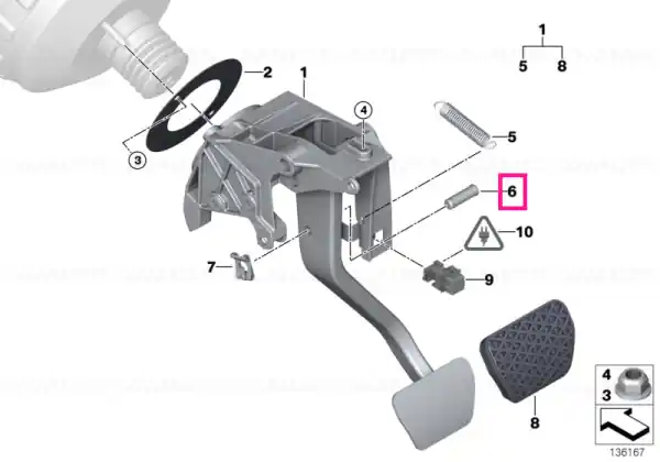 Ofertă limitată Știft pedală frână D=10X29,5 - BMW