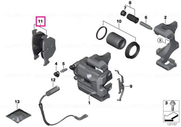 Set placute frana, punte spate, fara azbest - BMW Seria 1 E81 E82 E87 E88, Seria 3 E90 E91 E92 E93 F30 F35, X1 E84 Mai ieftin