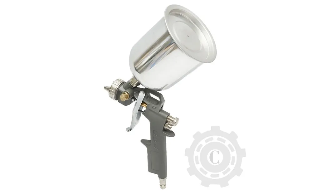 Pistol de vopsit cu aer comprimat 0.6L, cupa din inox in partea de sus, duza 1.5mm Ofertă de sezon