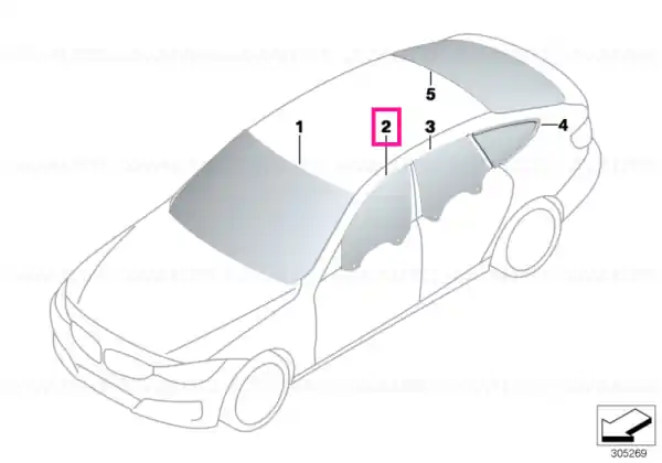 Door window, front right - BMW Transport gratuit