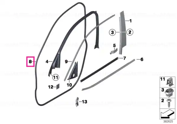 Door weatherstrip, front - BMW Ofertă
