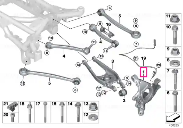 Noutate Wheel carrier, rear left - BMW