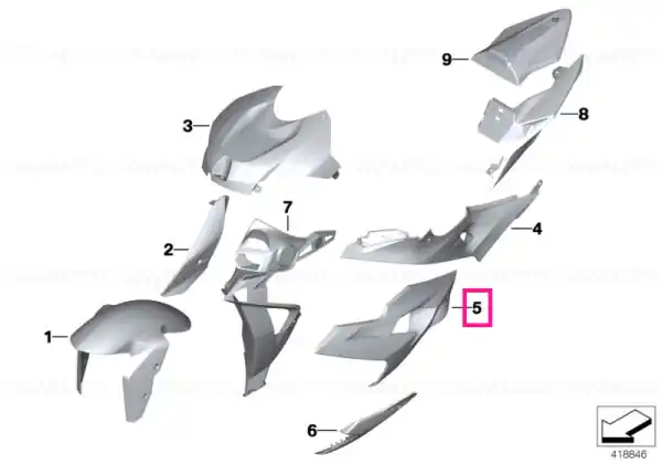 Disponibil imediat Capac ornament lateral dreapta RACINGRED - BMW Motorrad