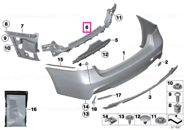Guide, centre rear - BMW Disponibil imediat