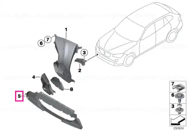 Calitate înaltă Adapter, front panel M-PAKET - BMW