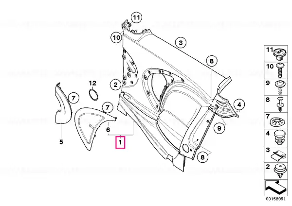 Reducere Panou ornamental lateral spate dreapta CARBON BLACK - BMW - Mini