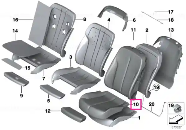 Chilipir Husa scaun sport piele dreapta LCEX ELF. WEISS - BMW