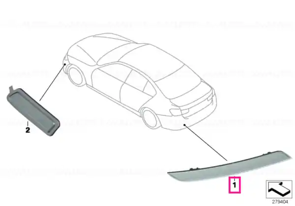 Retur gratuit Reflector, rear left - BMW