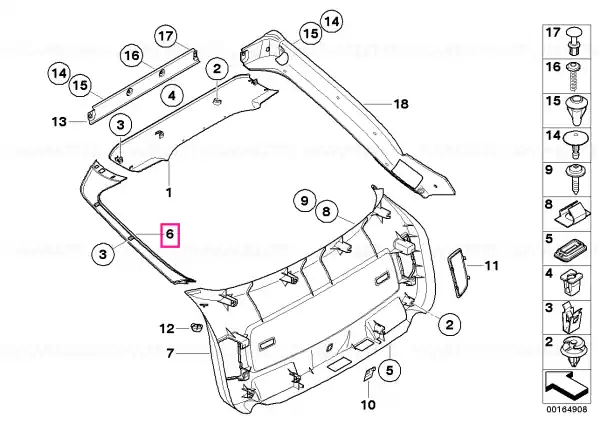 Right panel tail lid GREIGE - BMW Nu rata