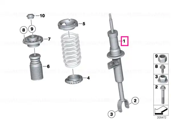 Reducere de preț Arc spiral strut față dreapta - BMW