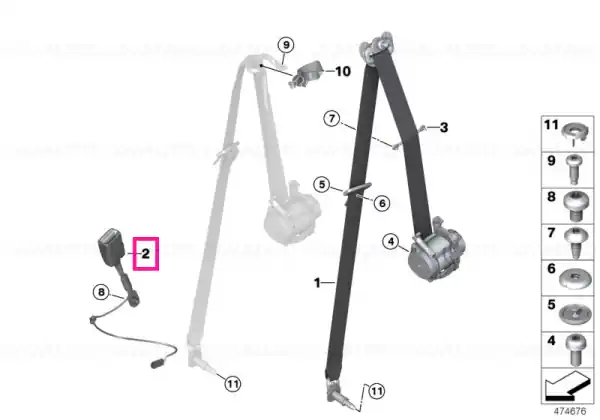 Preferatul clienților Lower strap, front - BMW