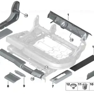 Trim scaun exterior dreapta SCHWARZ - BMW Discount