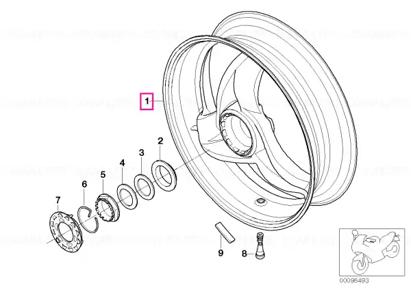 Rear wheel 4,50X17 - BMW Motorrad Retur gratuit
