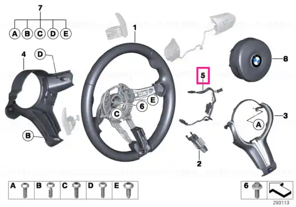 connecting line, steering wheel - BMW Livrare gratuită