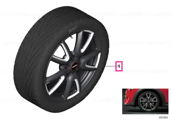 Set roți complete de vară - JCW Double Spoke 534 (bright milled, forged) cu anvelopa Dunlop SP Sport Maxx RT ROF - 205/40R18 86W XL - Mini F56/F57 - Jante forjate Livrare rapidă