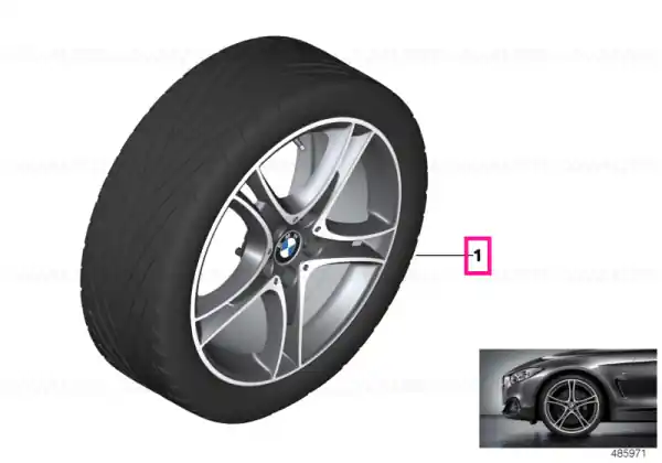 Plată securizată Set roți complete de vară - Double Spoke 361 (bright turned) cu anvelopa Pirelli P Zero - 225/45R18 91W - BMW Seria 2 F45/F46