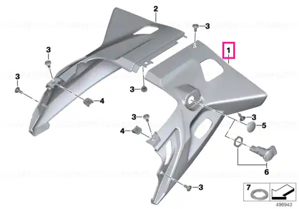 Tail section, rear left - BMW Motorrad Calitate înaltă