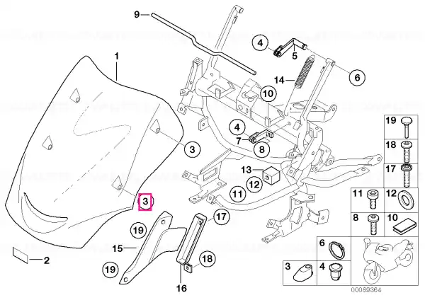 Disponibil imediat Insert parbriz - BMW Motorrad