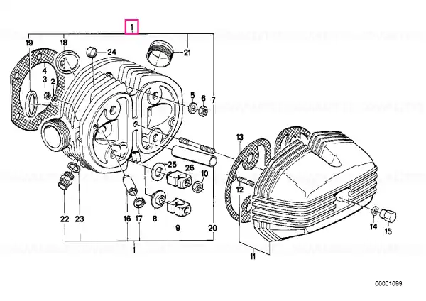 Comandă acum Cylinder head left - BMW Motorrad