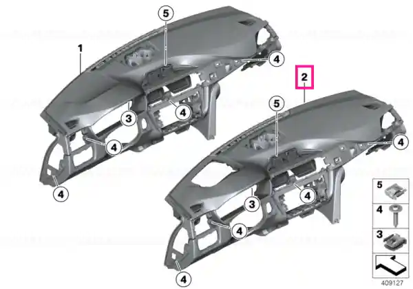 Instrument panel leather Head-Up Display SCHWARZ/GRAU - BMW Preț redus