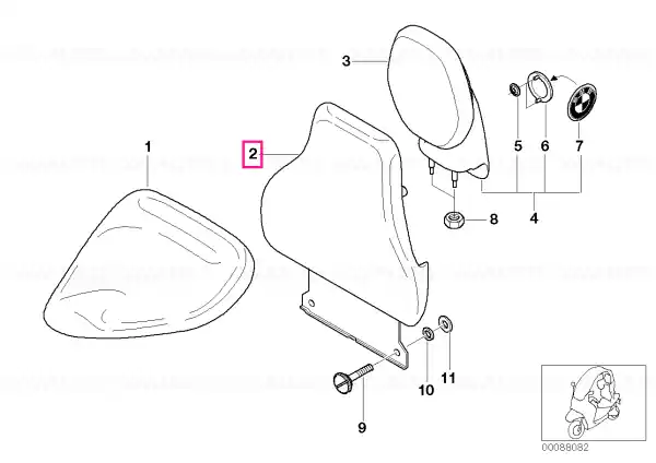 Livrare gratuită Backrest SCHWARZ - BMW Motorrad