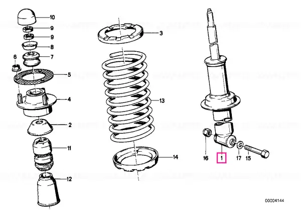 Shock absorber, rear - BMW Calitate înaltă