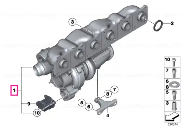 Cumpără online Exchange turbocharger with exh.manifold - BMW