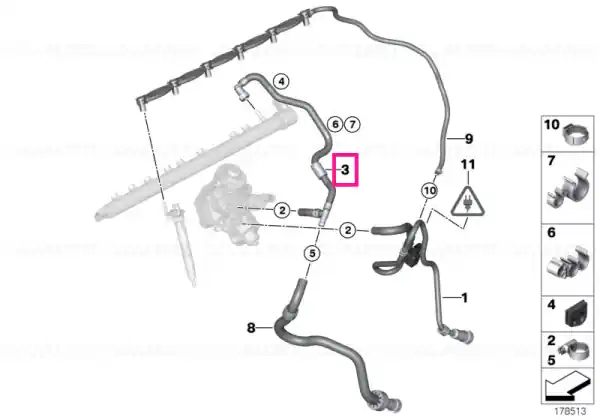 Fuel return line - BMW Plată sigură