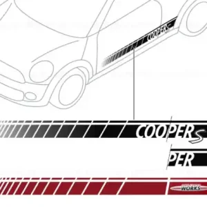 Premium Side stripes JCW RED - BMW - Mini
