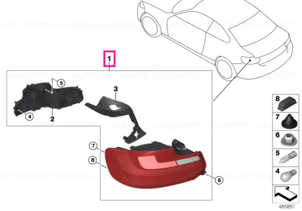 Reducere de preț Tail light, left - BMW