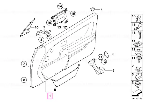 Panou ușă față stânga E7TT ANTH E7TT ANTH./GRAU - BMW Discount