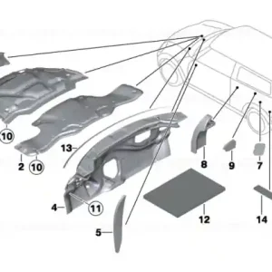Nu rata Heat insulation,engine comp.lid, petrol - BMW - Mini