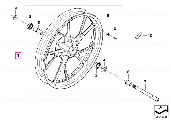 Reduceri Cast rim, front 2,5X19 - BMW Motorrad