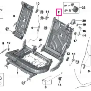 Backrest frame, comfort, left - BMW Ieftin